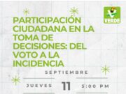 Invita Partido Verde Ecologista de México en Quintana Roo a conferencia sobre participación ciudadana