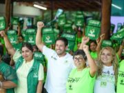 Renán Sánchez Tajonar inicia en Bacalar entrega de kits a la militancia del Partido Verde en Quintana Roo