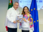 Se reúne Mara Lezama con miembros de la Unión Europea para analizar el aprovechamiento del sargazo