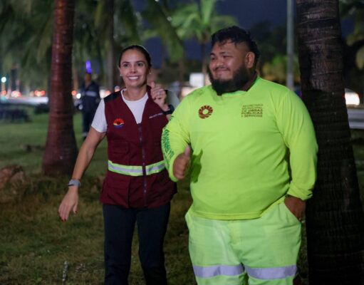 Constata Ana Paty Peralta labores de limpieza en av. Andrés Quintana Roo