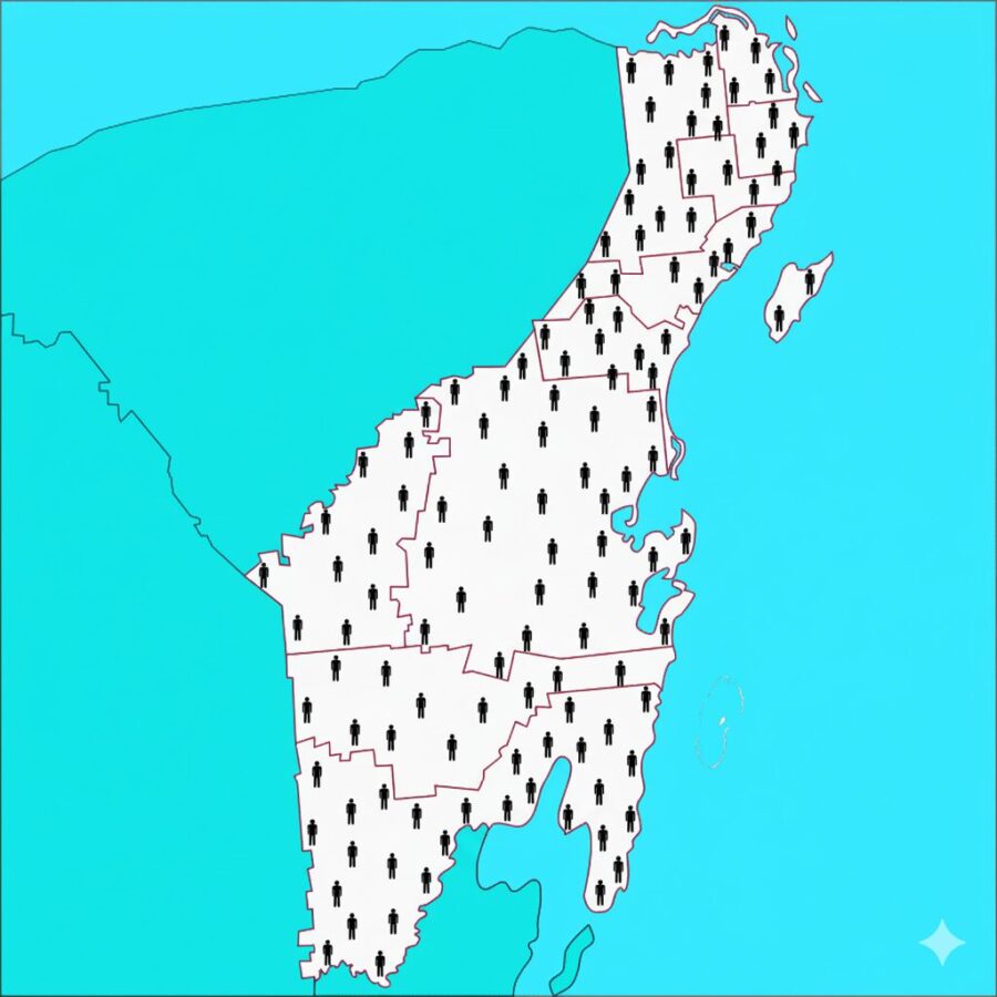 Mapa de QRoo con personas