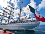 El Buque Escuela Cuauhtémoc se despide de Cozumel entre aplausos y algarabía