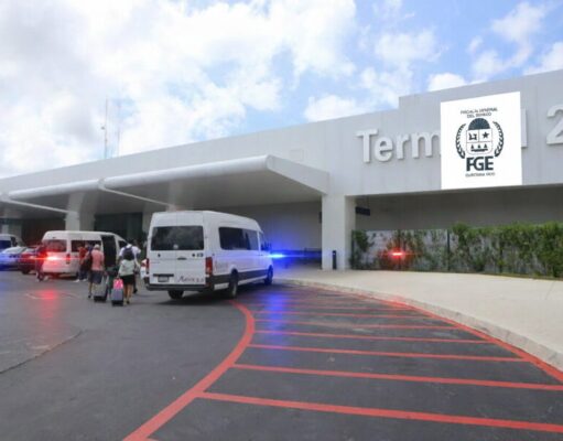 Asegura FGE vehículo blindado y arma de fuego en el aeropuerto de Cancún