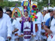 Acompaña Blanca Merari al gremio de trabajadores municipales en procesión, misa y vaquería